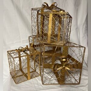 Gold Wire Decorative Boxes with Bows